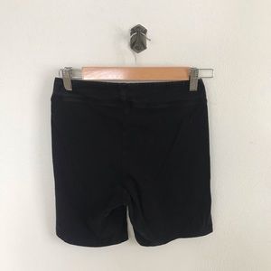 Black High Waisted Cotton Biker Shorts